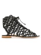 Sophia Webster Strappy Flat Sandals - Black