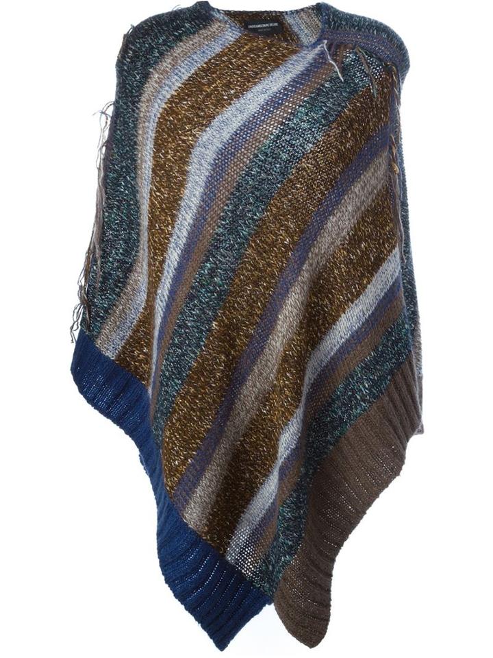Zadig & Voltaire Asymmetric Striped Poncho