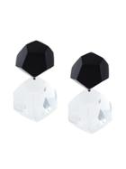 Monies Faceted Stone Clip-on Earrings - White