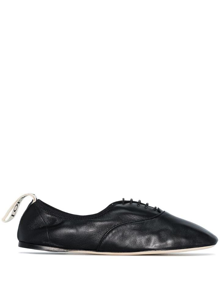Loewe Soft Derby Ballerina Shoes - Black