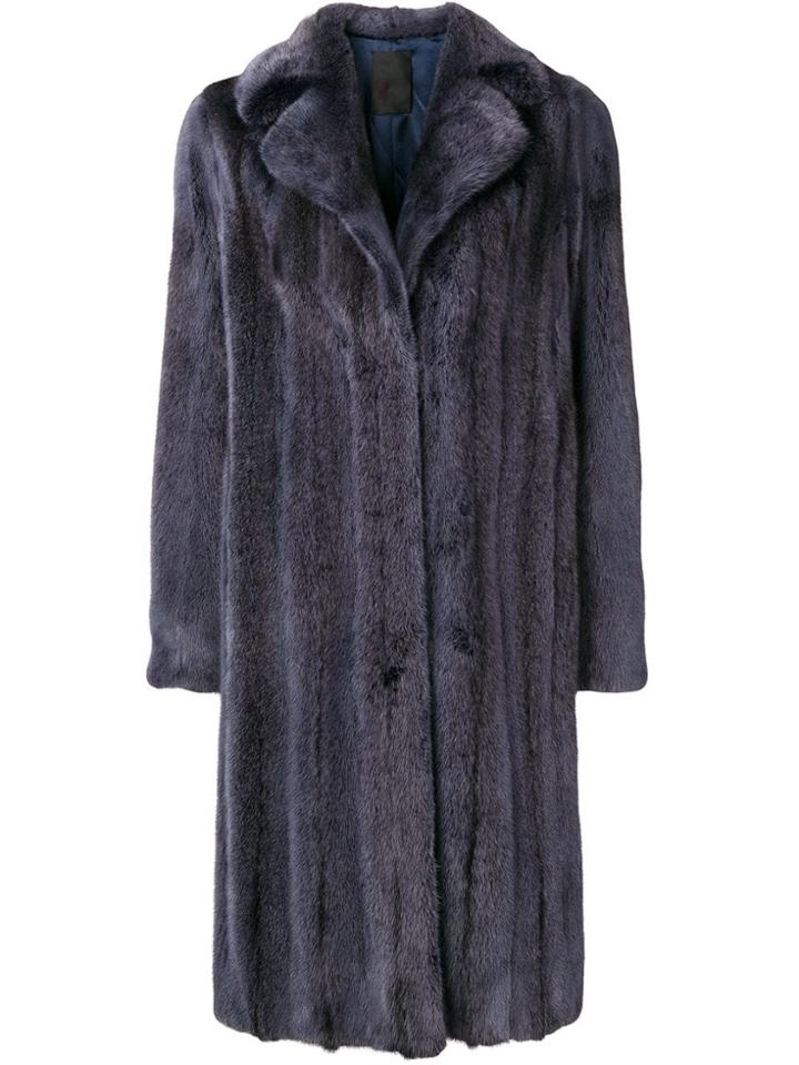 Liska Midi Oversized Coat - Blue