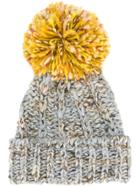 Super Duper Hats Contrast Pom-pom Beanie Hat - Grey