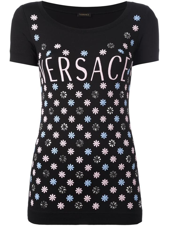 Versace Embellished Snowflake Logo T-shirt
