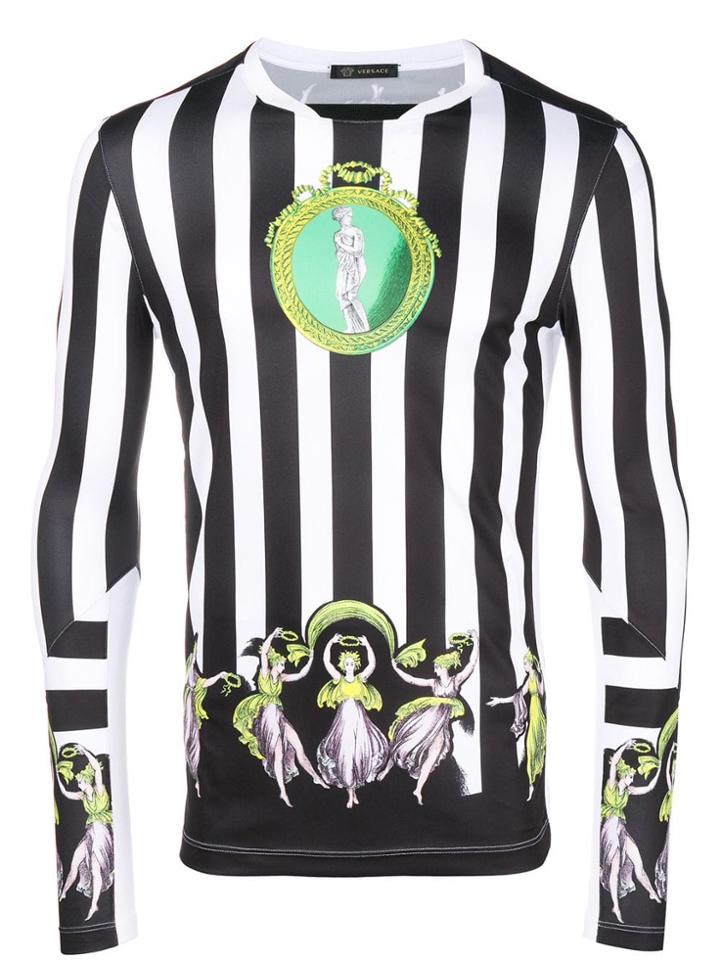 Versace Striped Football Jersey - Black