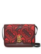 Burberry Medium Monogram Appliqué Leather Tb Bag - Red