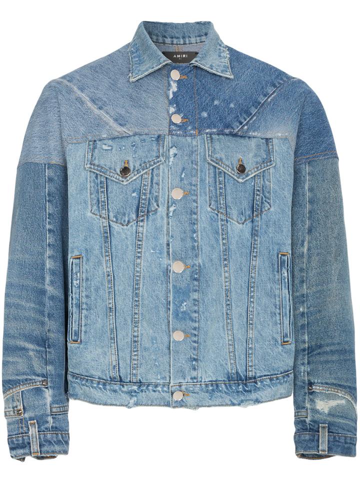 Amiri Reconstructed Denim Jacket - Blue