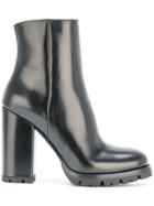 Prada Ridged Sole Boots - Black