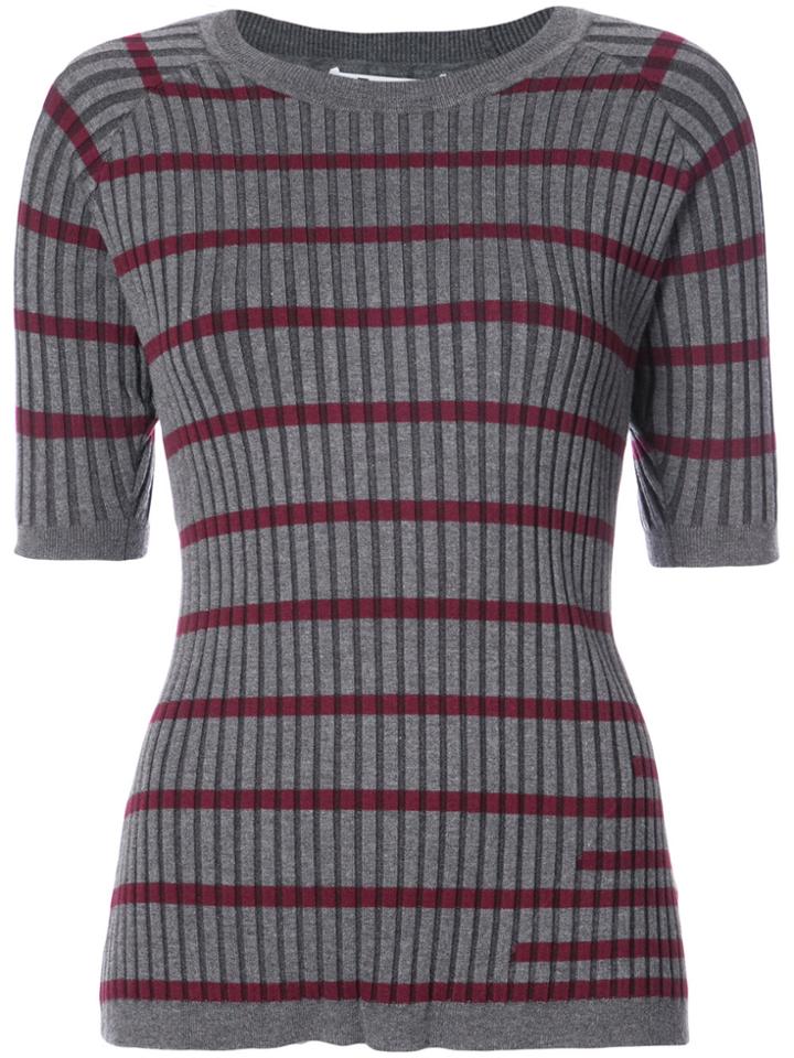 T By Alexander Wang Striped Knitted Top - Grey