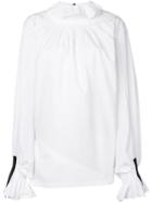 Jw Anderson Pleated Collar Asymmetric Blouse - White