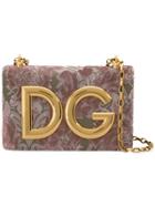Dolce & Gabbana Dg Girls Velvet Brocade Shoulder Bag - Pink & Purple