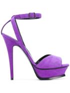 Saint Laurent Tribute 105 Open Toe Sandals - Pink & Purple