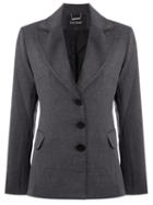 Tufi Duek Three Button Blazer, Women's, Size: 40, Grey, Polyester