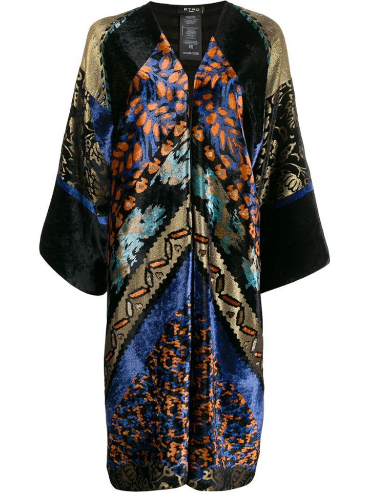 Etro Velvet Print Kimono - Black