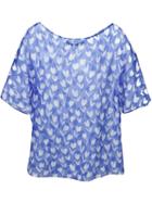 Emanuel Ungaro Sheer Tulip Print Blouse
