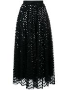 P.a.r.o.s.h. Sequined Midi Skirt - Black