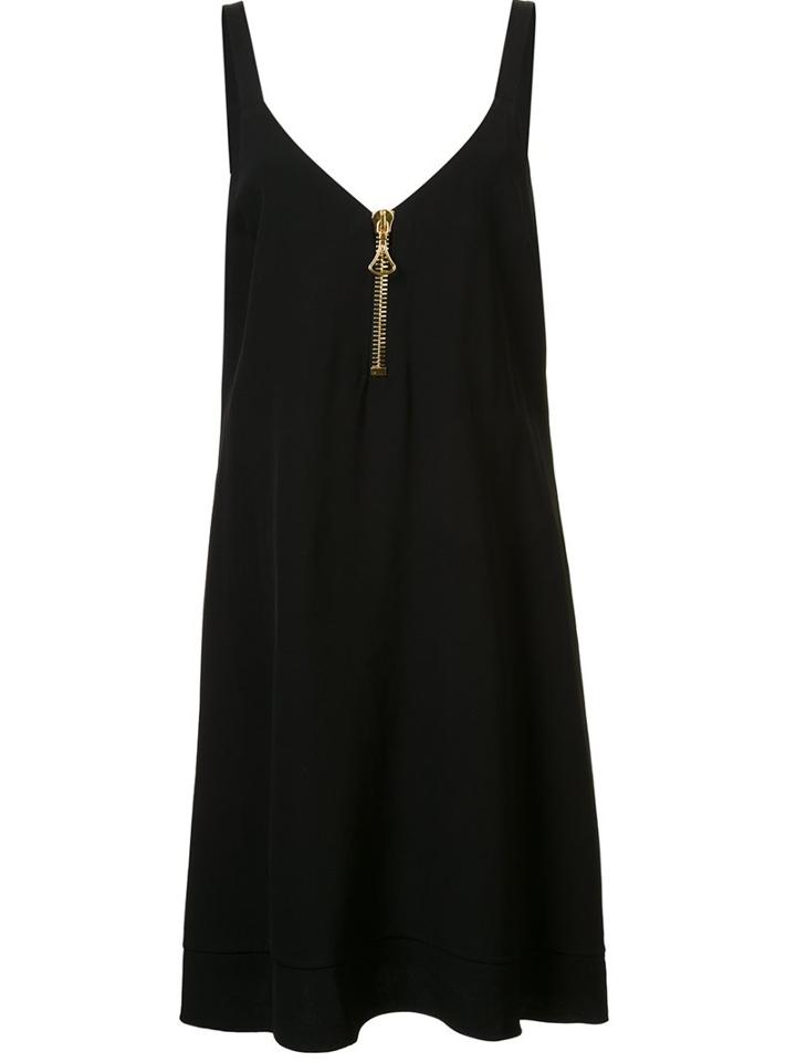 Ellery Gold-tone Neck Zipper Dress, Women's, Size: 12, Black, Viscose