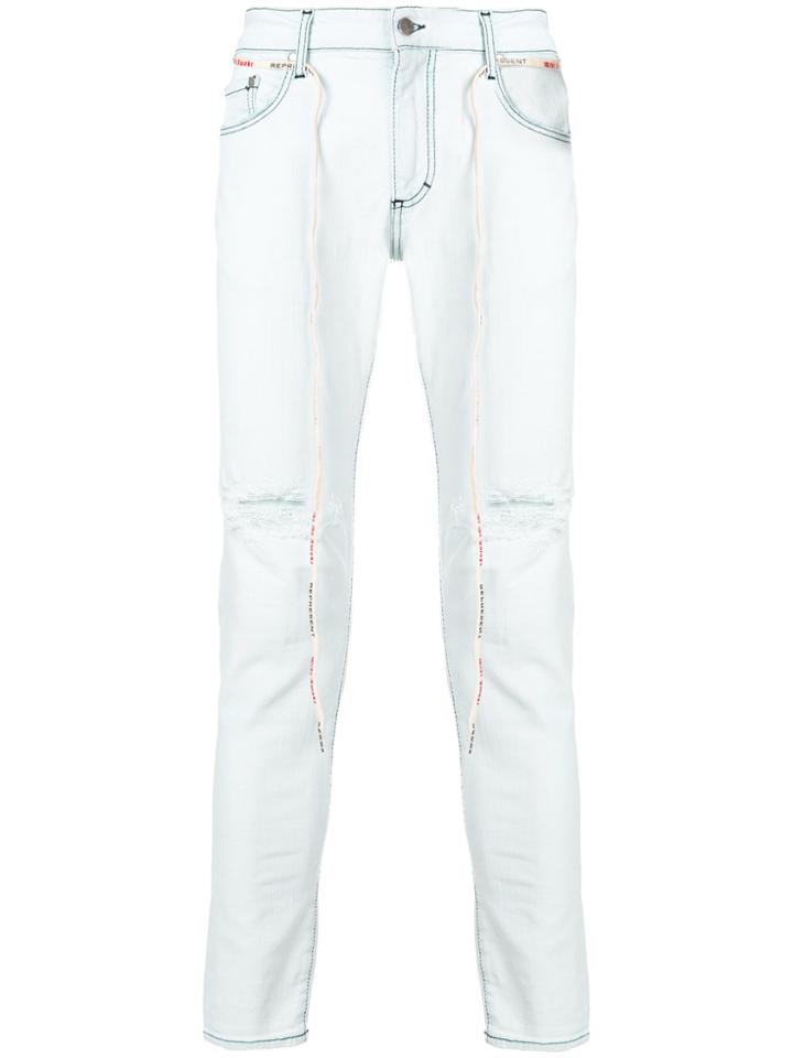 Represent Destroyed Skinny Jeans - Blue