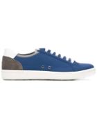 Car Shoe Panelled Sneakers, Men's, Size: 7.5, Blue, Nylon/suede/leather/rubber