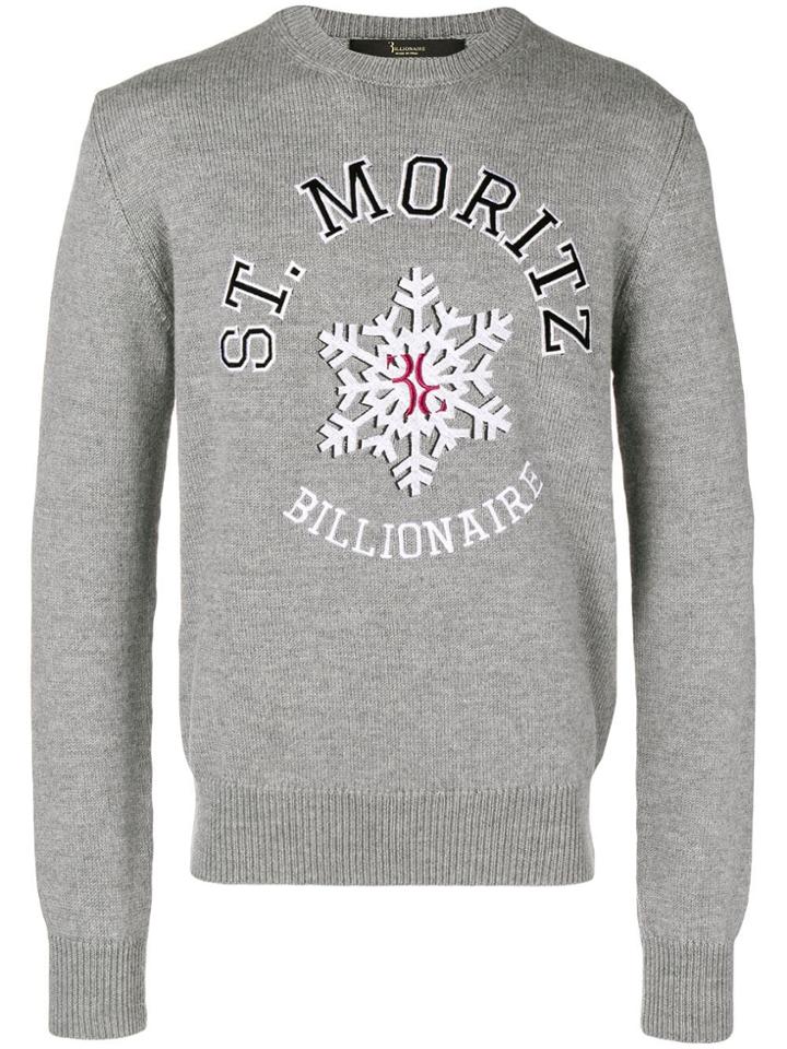 Billionaire Cashmere Crew Neck Jumper - Grey