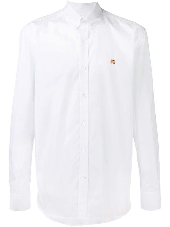 Maison Kitsuné Button Down Collar Shirt, Men's, Size: 41, White, Cotton