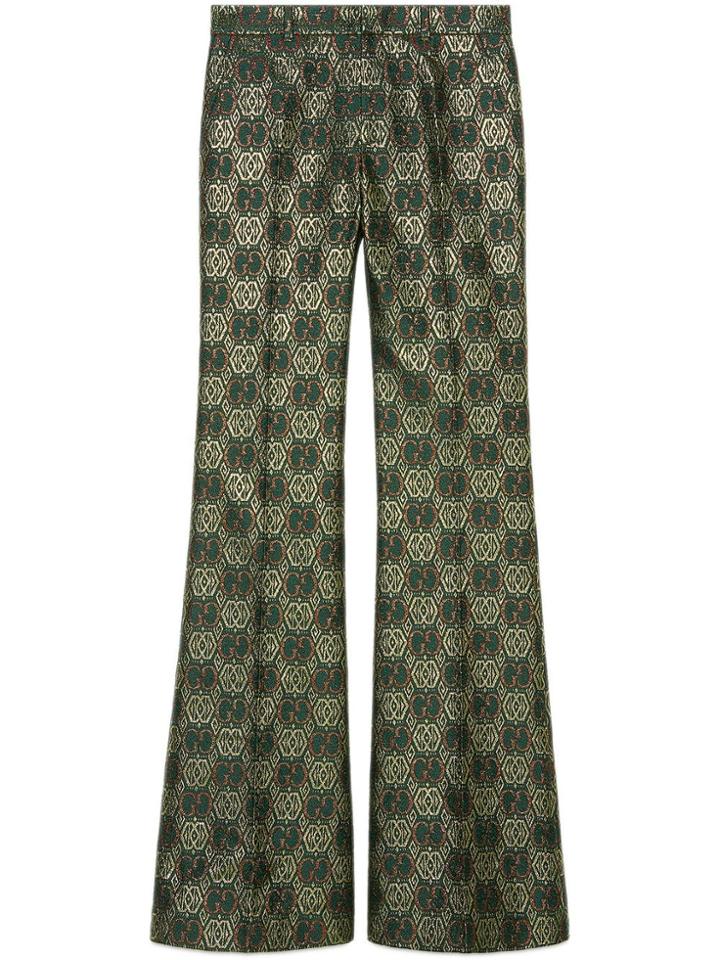 Gucci Gg Art Deco Floral Pant - Green
