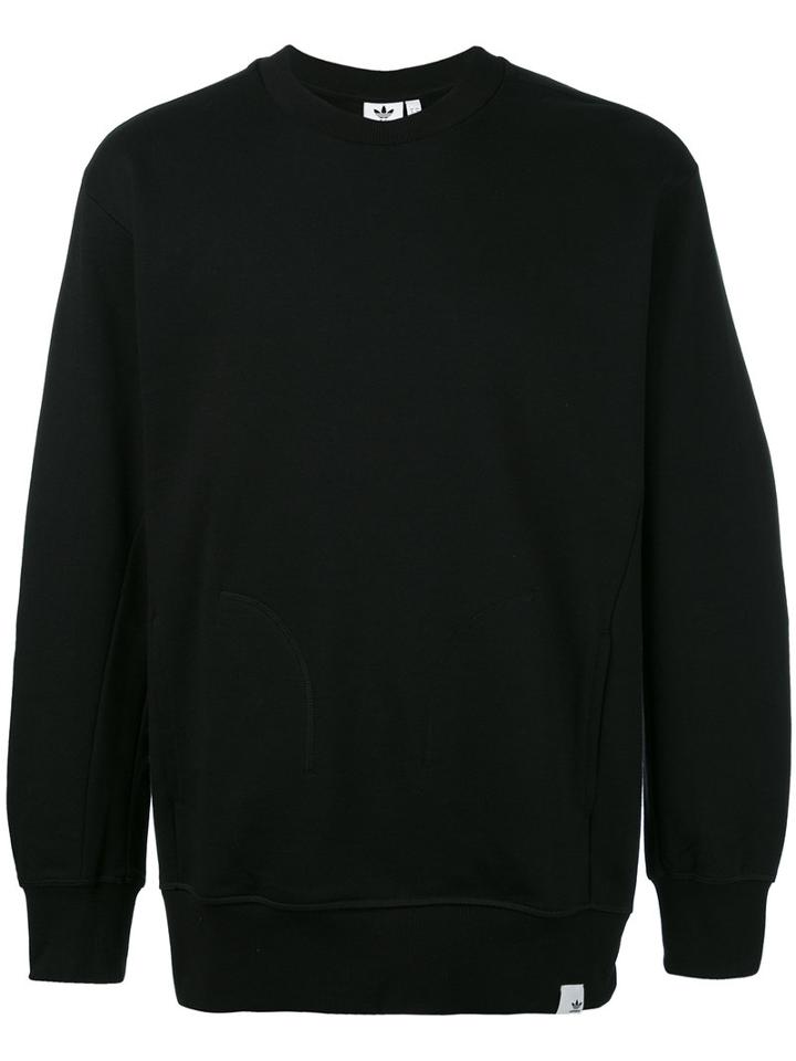 Adidas - Round Neck Sweatshirt - Men - Cotton/spandex/elastane - L, Black, Cotton/spandex/elastane