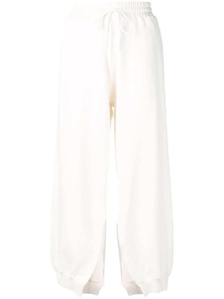Mm6 Maison Margiela Slit-hem Track Pants - White