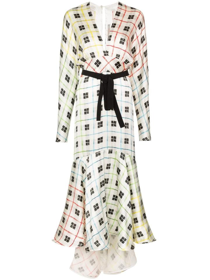 Silvia Tcherassi Angelina Check Fishtail Dress - Multicolour