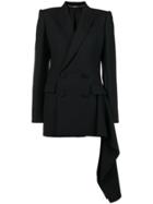 Alexander Mcqueen Pleat Detail Blazer - Black