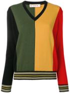 Marni Striped V-neck Jumper - Yellow