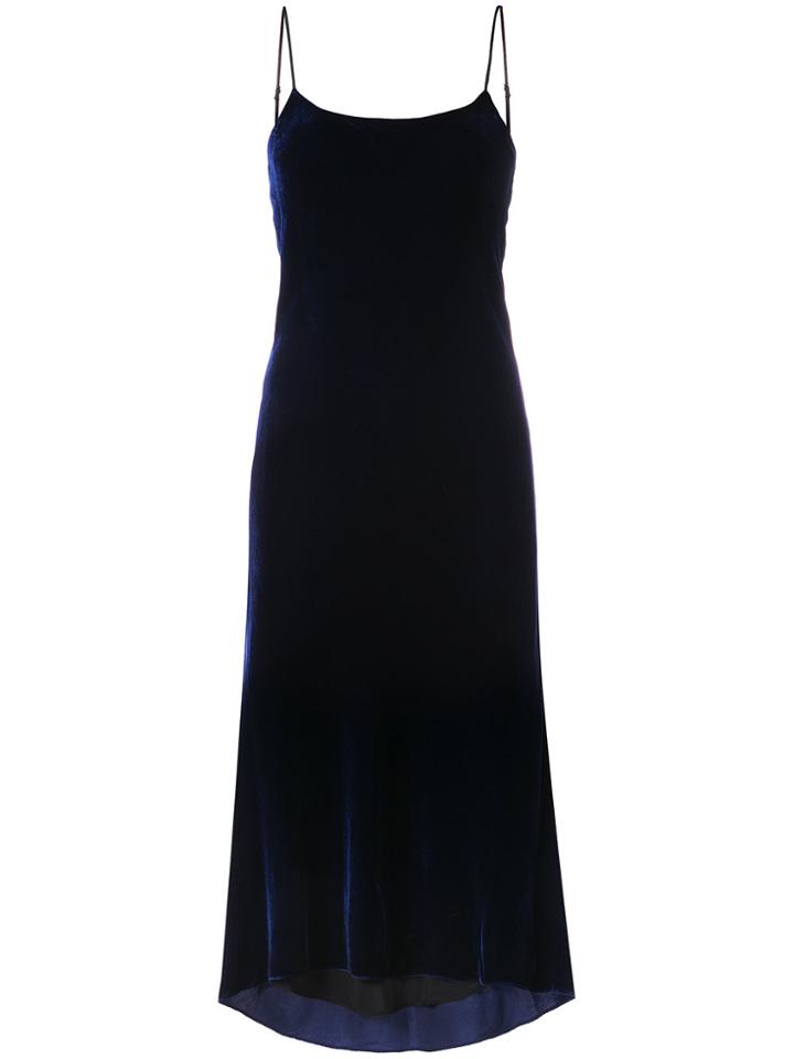 Tibi Velvet Bias Dress - Blue