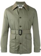 Alexander Mcqueen Embroidered Collar Jacket, Men's, Size: 52, Green, Cotton/plastic/glass/viscose