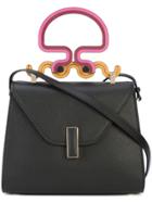 Valextra Contrast Handle Mini Bag - Black