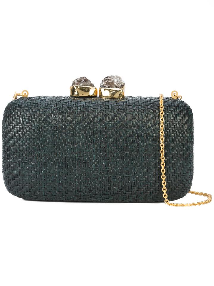 Kayu Woven Clutch Bag - Green