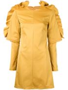 Tatuna Nikolaishvili Ruffled Sleeve Dress, Women's, Size: Xs, Yellow/orange, Cotton