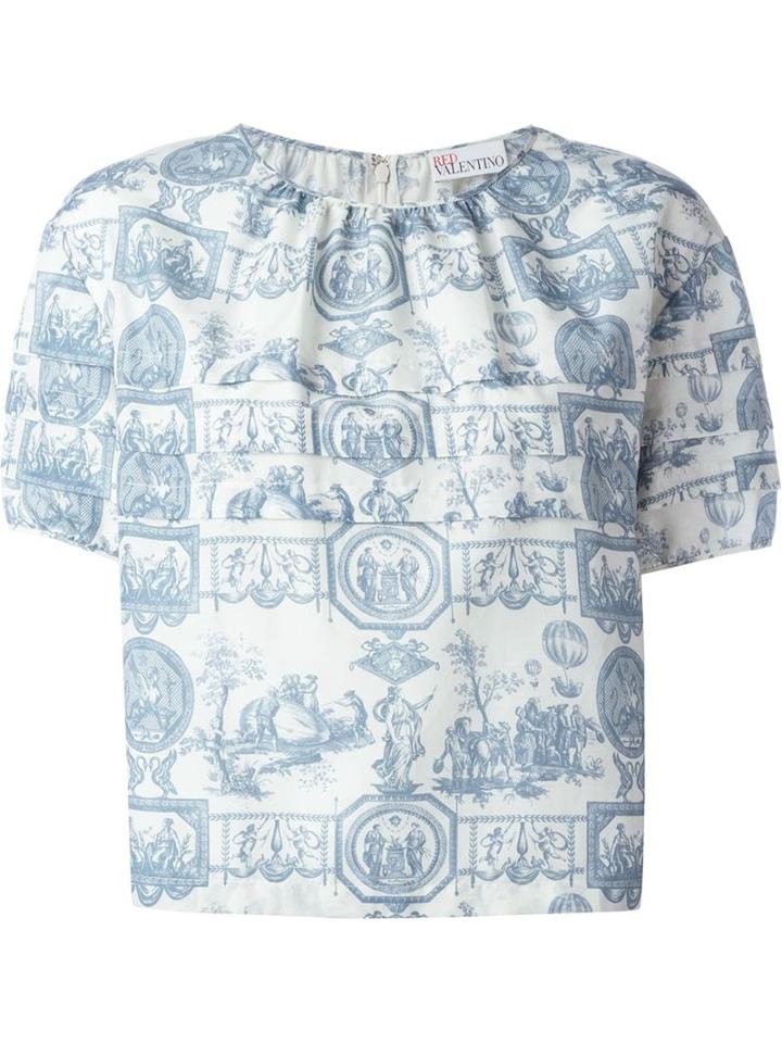 Red Valentino Jouy Print Boxy Blouse