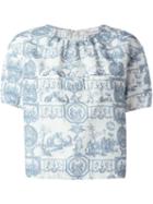 Red Valentino Jouy Print Boxy Blouse