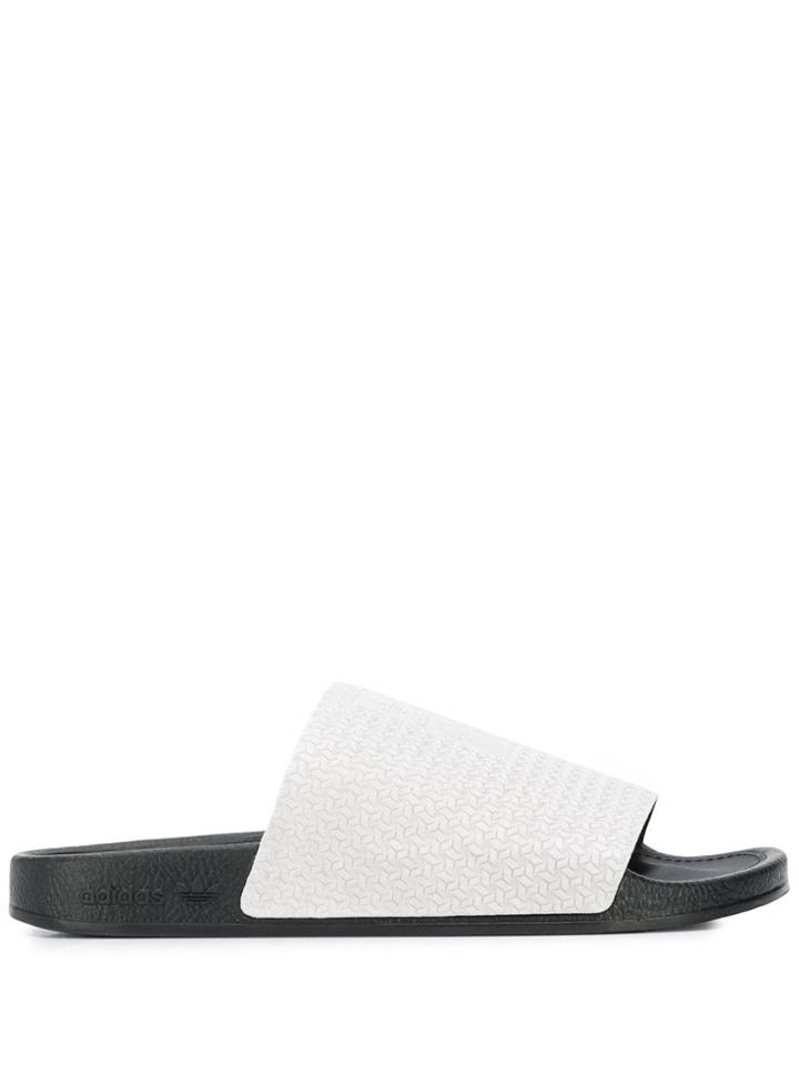 Adidas Logo Embossed Slide Sandals - Grey