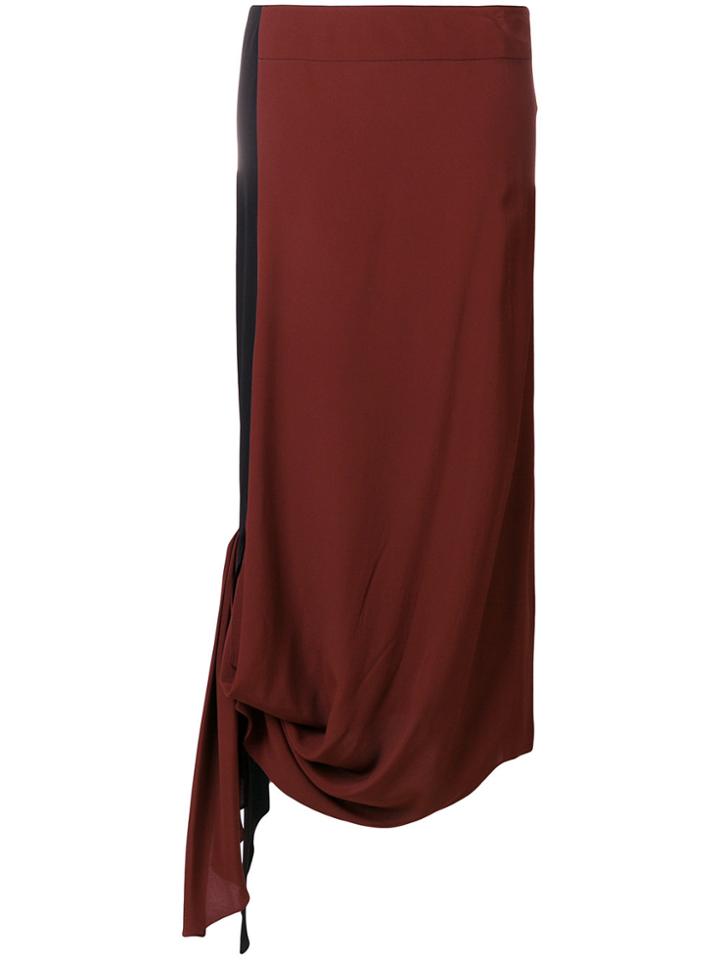 Marni Asymmetric Draped Skirt - Red