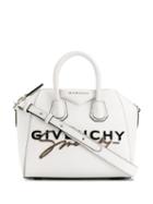 Givenchy Mini Antigona Logo Tote Bag - White