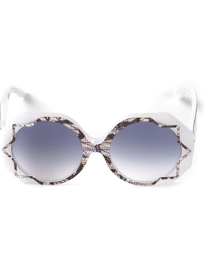 Cutler & Gross 'pinstripe Lace' Patterned Sunglasses