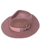 Nick Fouquet - Side Bow Fedora Hat - Women - Cotton - 57, Pink/purple, Cotton