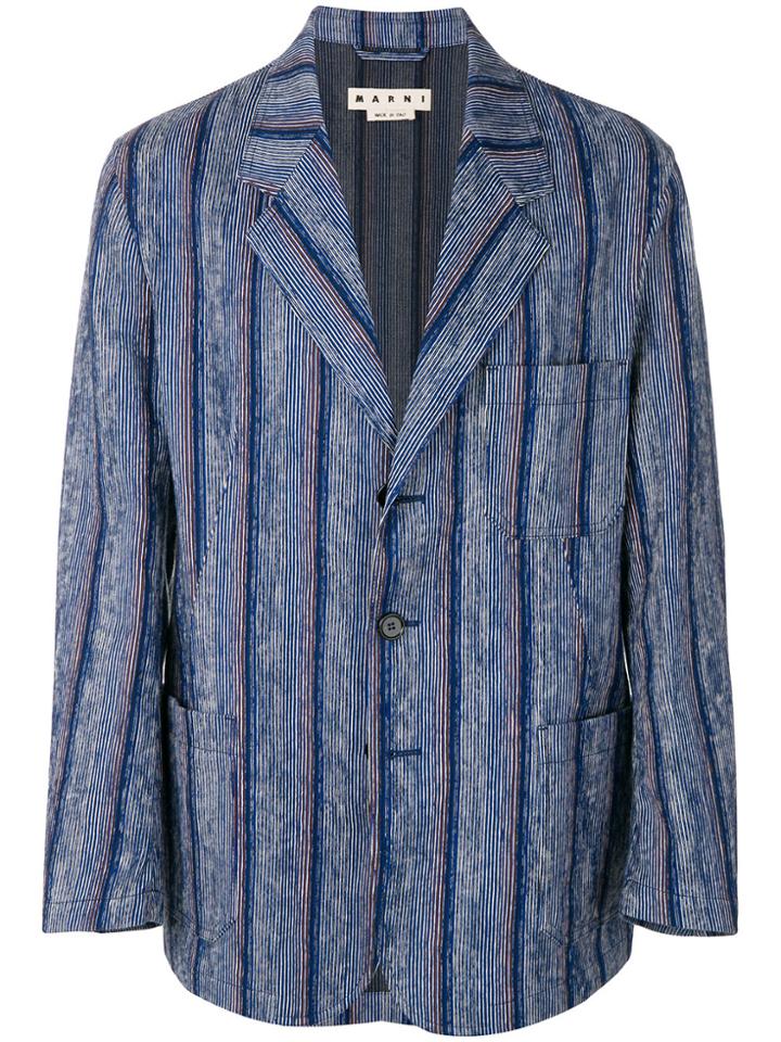 Marni Striped Blazer - Blue