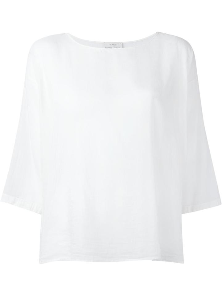 Forte Forte Flared Blouse, Women's, Size: 0, White, Cotton/silk