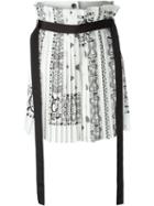 Sacai Pleated Skirt, Women's, Size: 3, White, Polyester/nylon/cupro