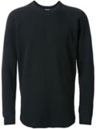 H Beauty & Youth. Waffle Pattern Knit Jumper, Men's, Size: Large, Black, Cotton