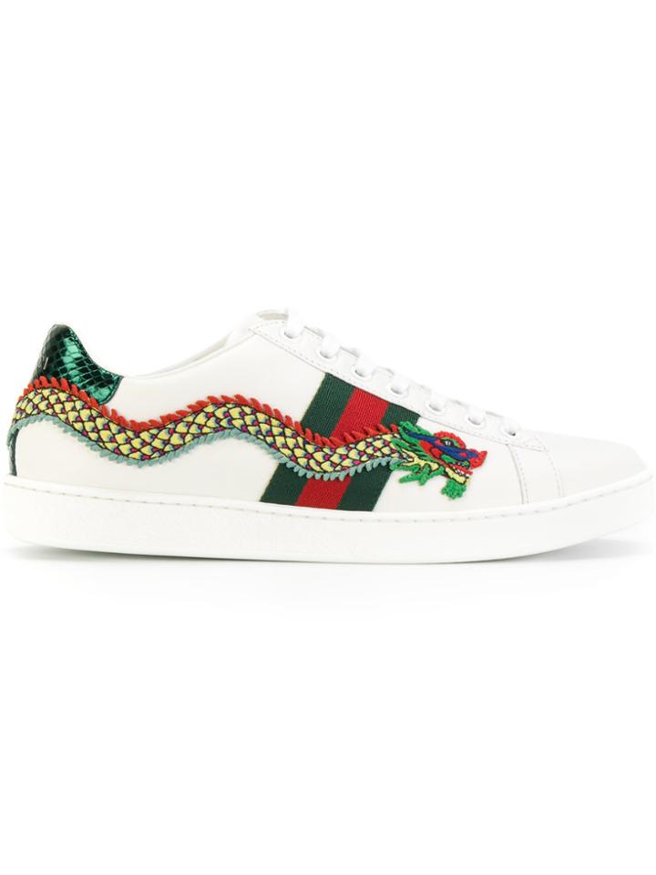 Gucci Dragon Low-top Sneakers - White