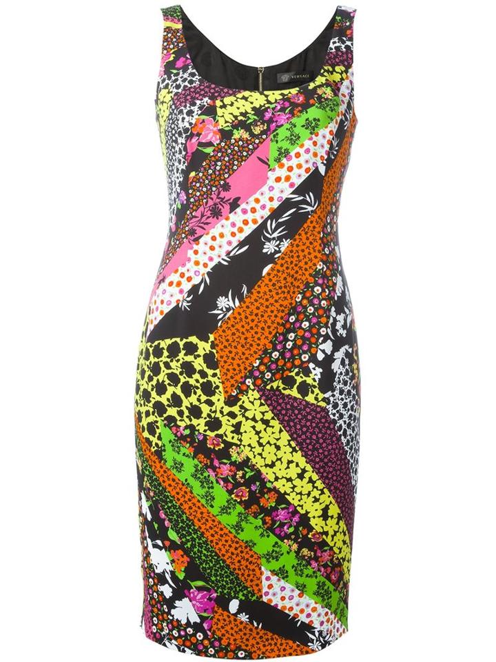 Versace Multi Floral Print Dress