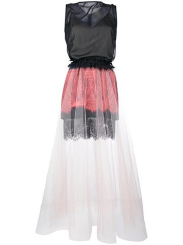 Loyd/ford Sleeveless Lace And Tulle Dress - Black