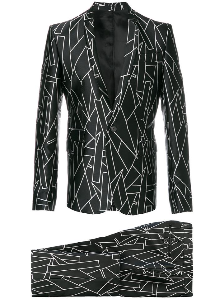 Les Hommes Printed Two Piece Suit - Black